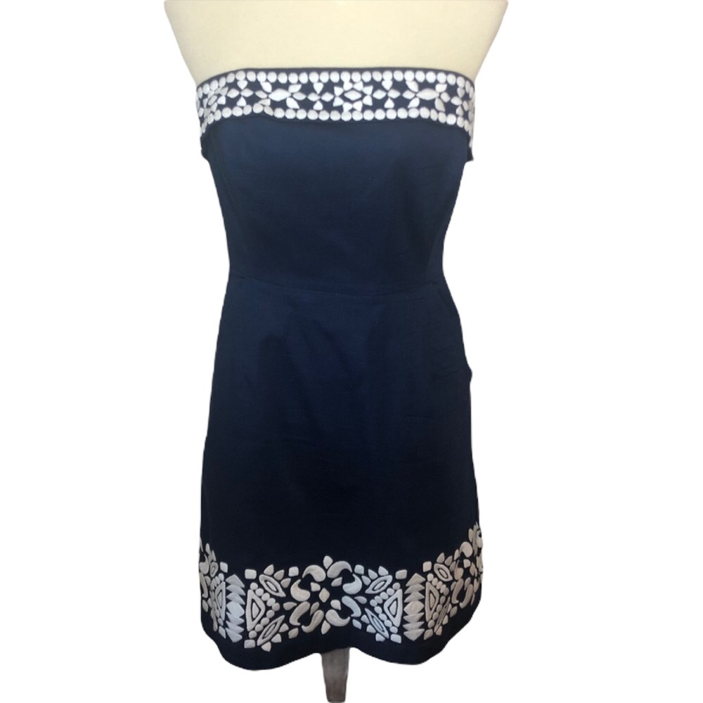 Vineyard Vines Navy Strapless with White Stitching